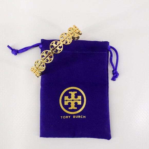 Tory Burch Miller Logo Cuff Bracelet Gold OS - Picture 12 of 12